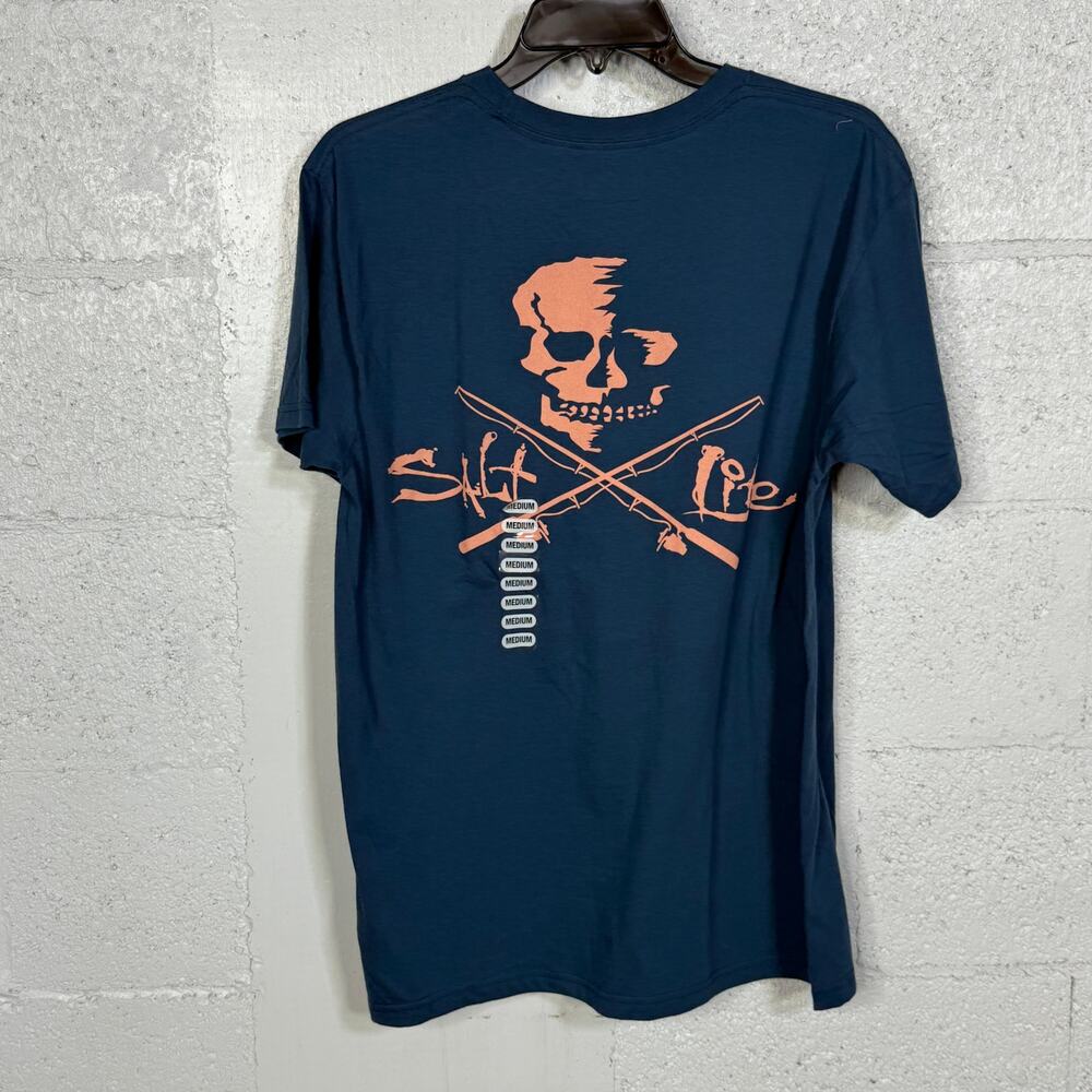 Salt Life Men's Salt Life Skull And Pole Washed Navy Medium